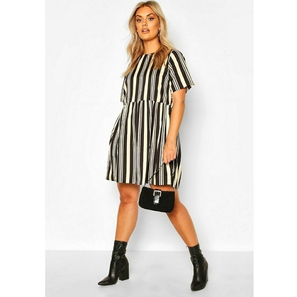 NEW | Boohoo‎ | Plus Stripe Dress, size 12 - Picture 1 of 4